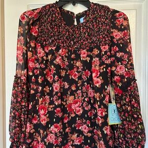 CeCe Floral Long Sleeve Dress